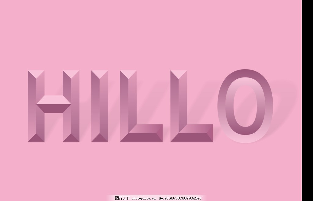 粉色立体字