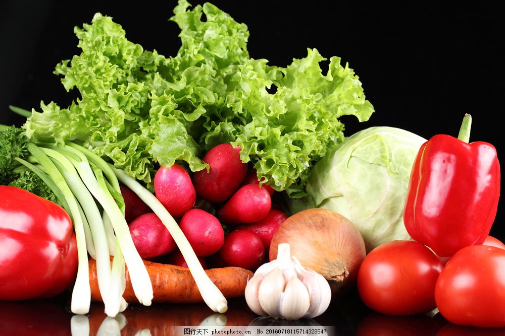 红椒胡萝卜和青菜图片
