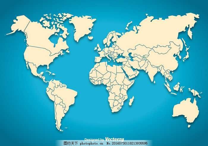 世界地图的轮廓 剪影 联合 地理 背景 国家 图形 颜色 形状图片