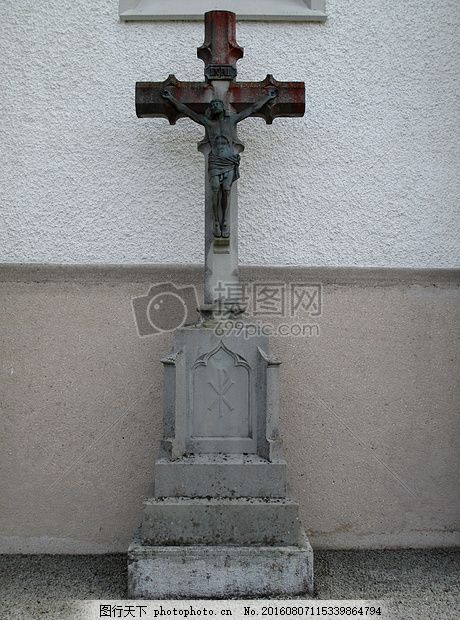石头十字架 ,基督教 教堂 马默恩 红色-图行天下