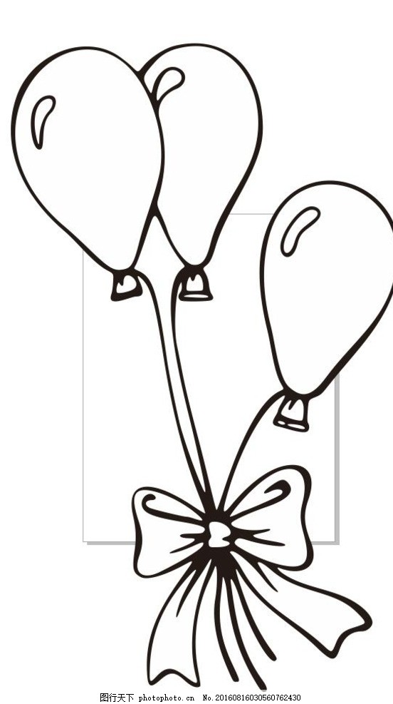 气球 艺术插画 装饰画 简笔画 线条 线描 简画 黑白画 卡通