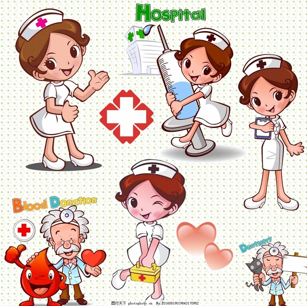 医院素材卡通小护士