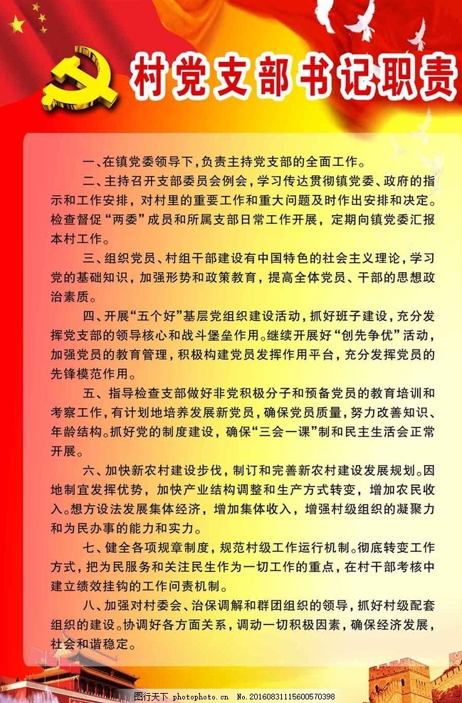 村党支部书记职责