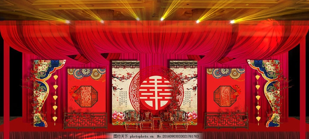中国婚礼背景,中国风婚礼 中式婚礼 中式传统婚礼 红色婚礼-图行天下图库