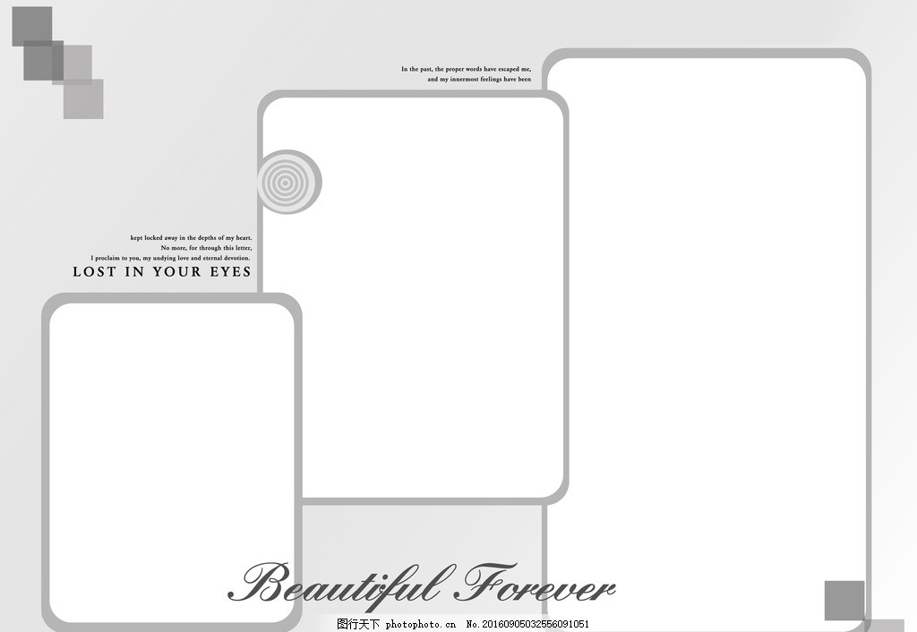 浅灰色创意婚纱照相册设计模板