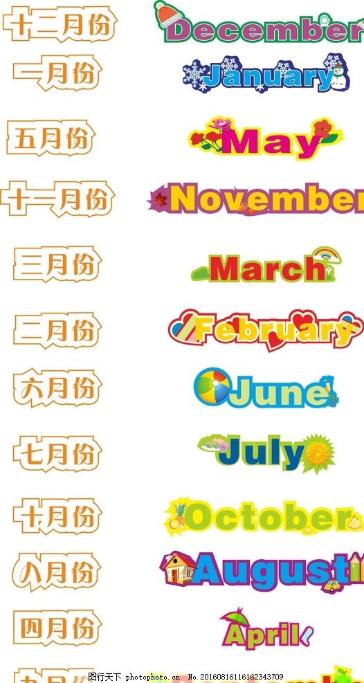 英語月份 Ilovecss